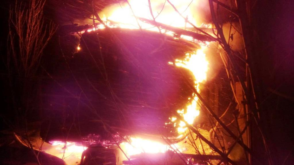 Пожар на недостроенных Запорожских мостах