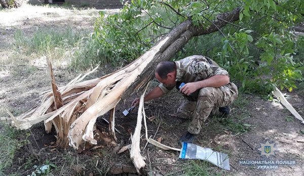 В полиции рассказали подробности взрыва в запорожском парке (Фото)