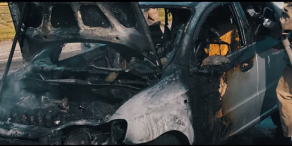 В Хортицком районе Запорожья на ходу загорелся Chevrolet Aveo: авто восстановлению не подлежит (Фото, видео)