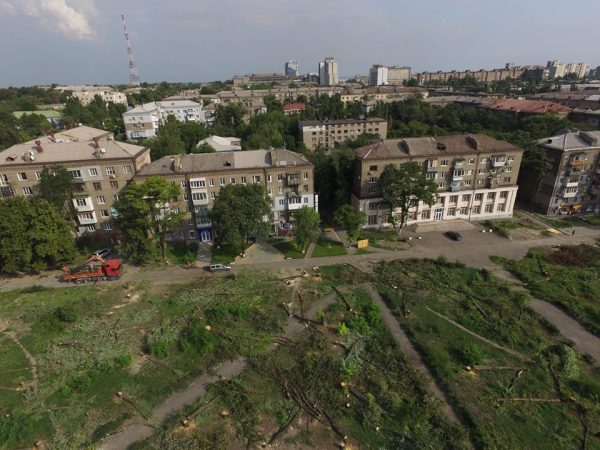 В сети появились фото вырубленного парка в Запорожье с высоты птичьего полета (Фото)