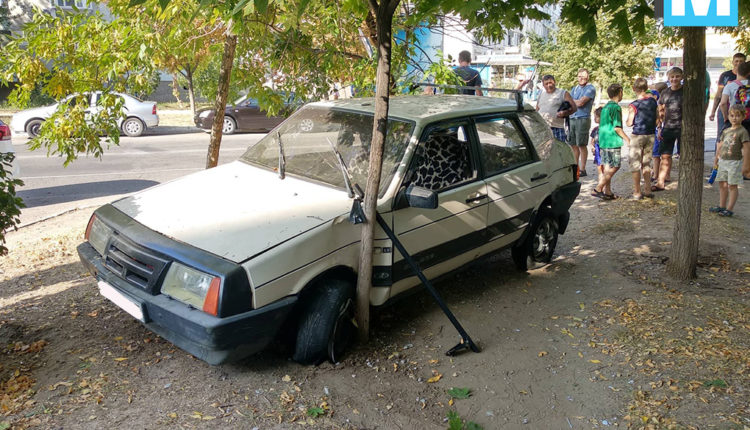 Под Запорожьем авто врезалось в дерево: водитель сбежал с места преступления (Фото, видео)