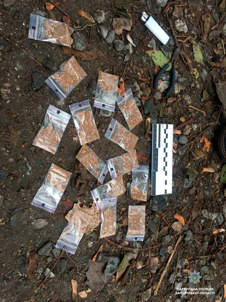У 19-летнего жителя Запорожья копы нашли более 10 пакетиков с наркотиками (Фото)