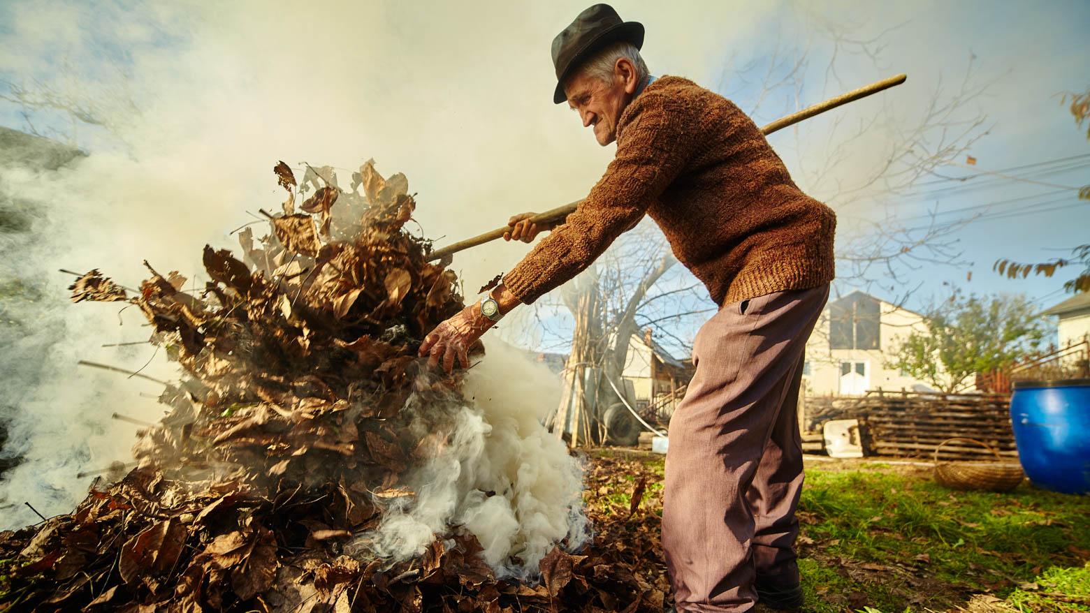 Запорожцев штрафуют за сожжение опавших листьев (ФОТО)