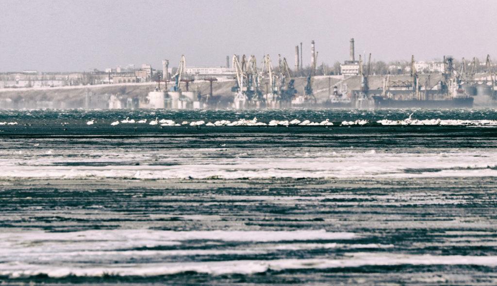 На популярном запорожском курорте замерзло морское побережье (ФОТО)