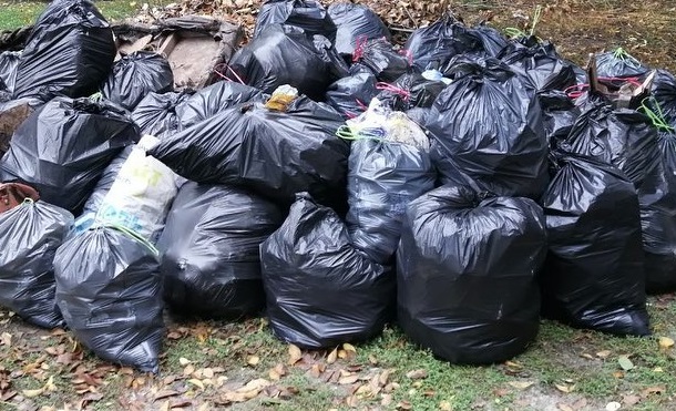 В Запорожье в одном из дворов коммунальщики уже неделю не могут вывезти мусор, который собрали активисты(ВИДЕО)