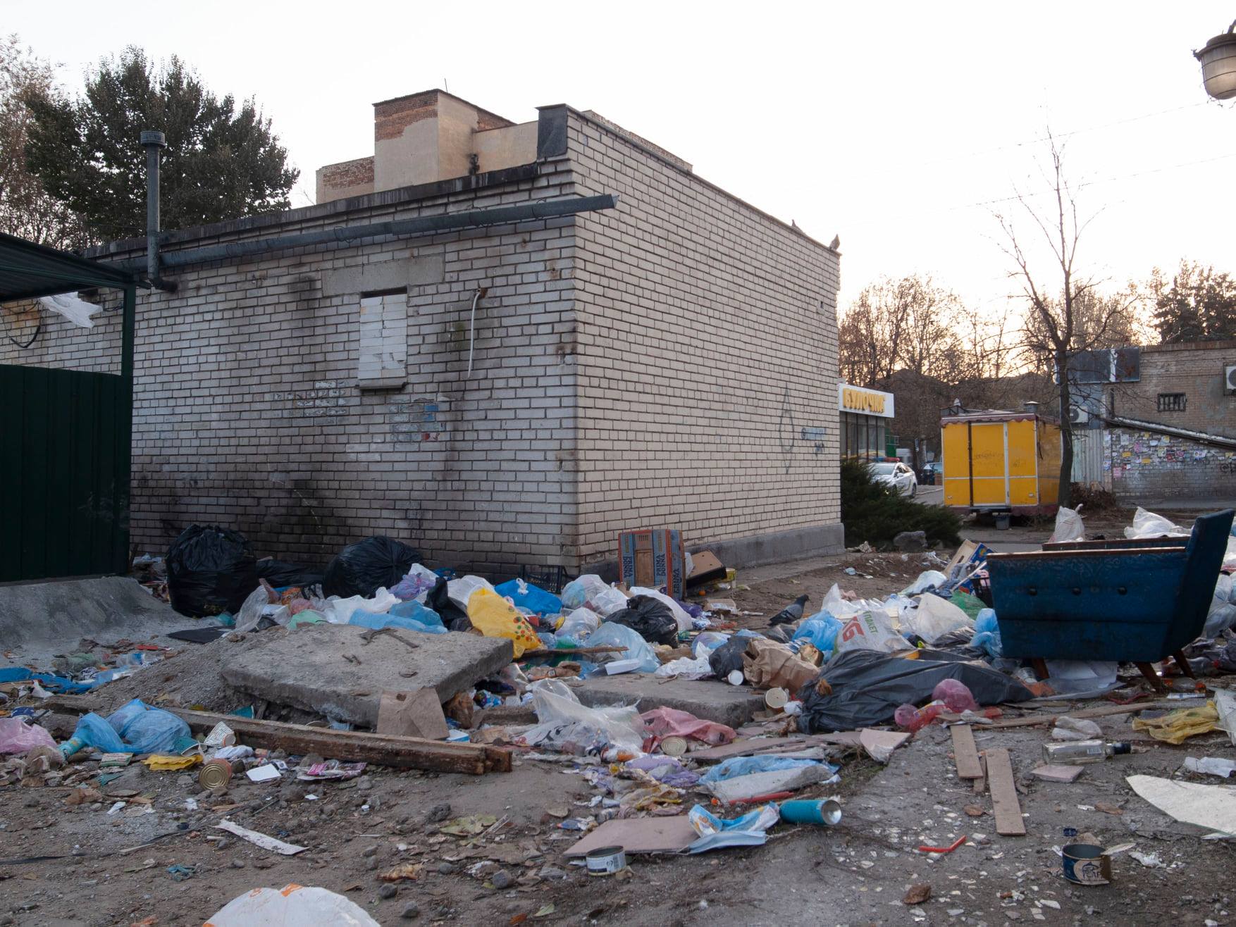 В центре Запорожья за магазинами обнаружили свалку мусора (ФОТО)