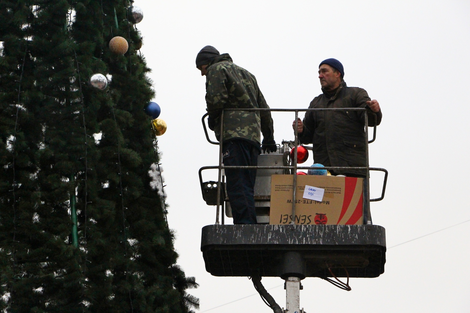 В Запорожье установили еще одну новогоднюю елку (ФОТО)