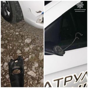В Запорожье пьяный водитель мотоцикла влетел в полицейское авто (фото)